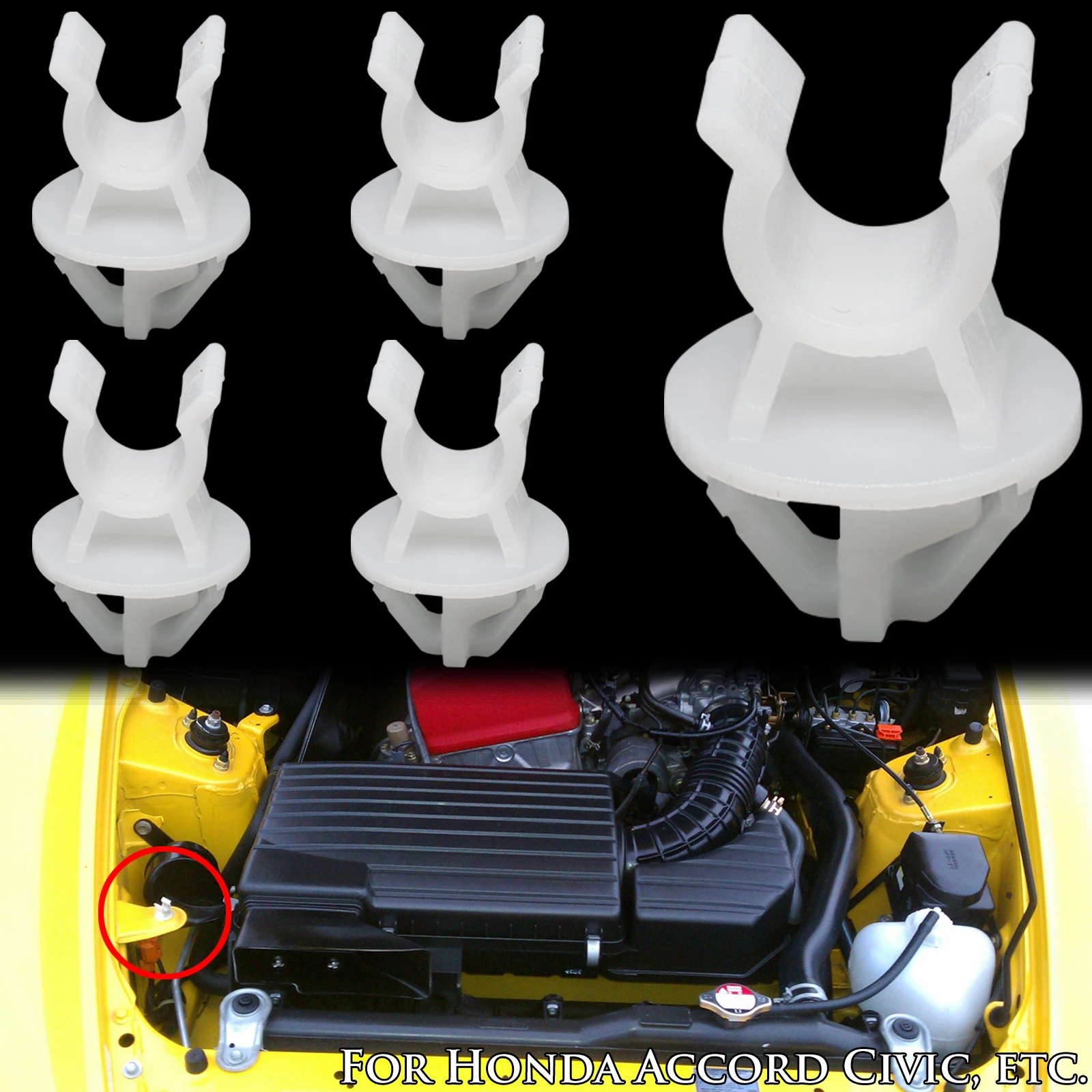 

5x опорный кронштейн для капота, крюк-зажим, держатель для Honda Accord S2000 Civic Φ, подходит для Jazz для Acura TSX RDX 91503SS0003
