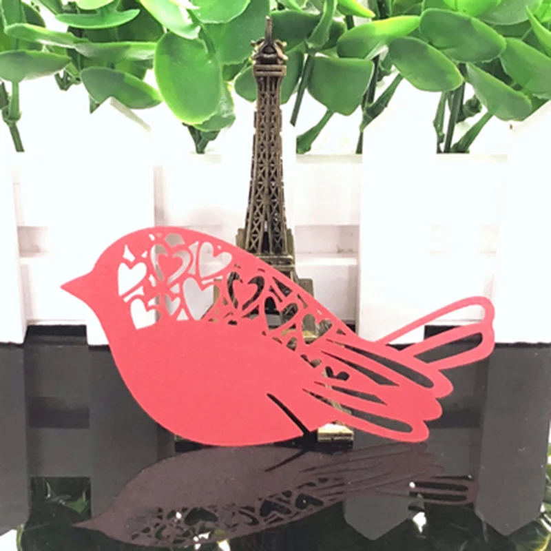 Бумажные открытки для украшения стола с птицами и именем сопровождения бумажные