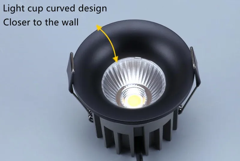 Высокое качество круглый затемнения recesse светодиодный светильники 7W 9W 12W COB