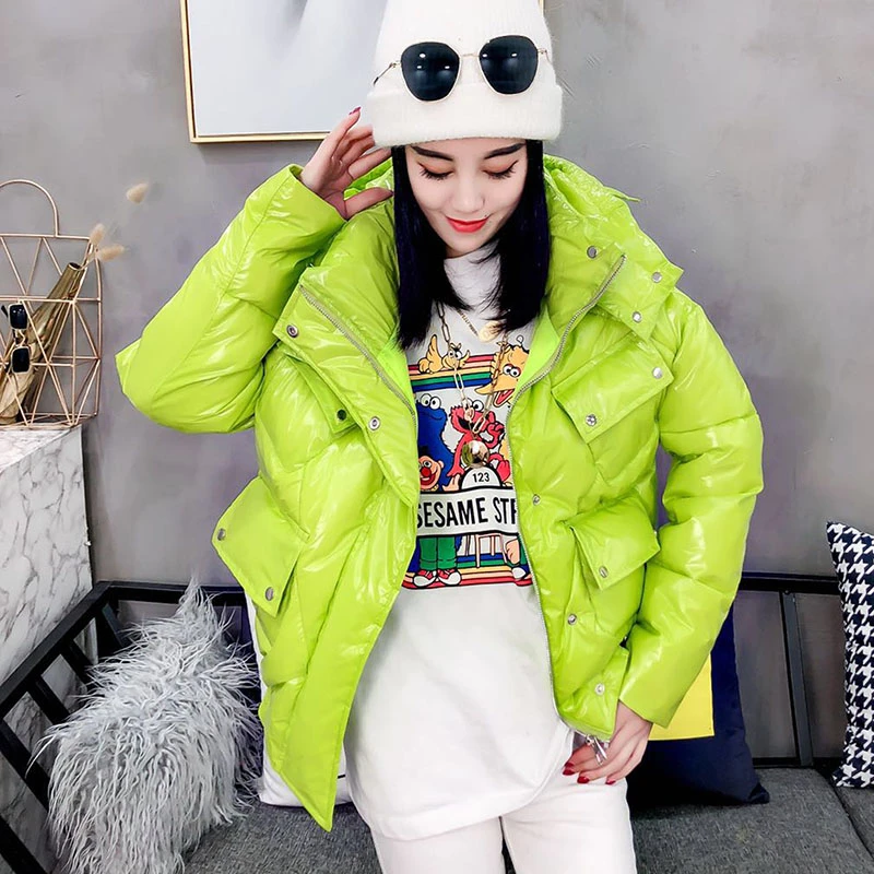 Женская короткая пуховая куртка Повседневная Толстая ветрозащитная