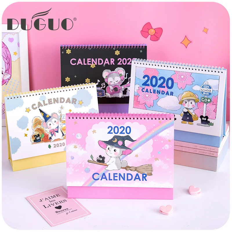 DUGUO cute stationery desk calendar 2020 creative simple small fresh desktop ornaments custom work | Канцтовары для офиса и