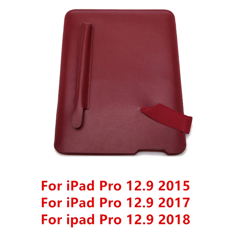 Премиум из искусственной кожи для iPad 9,7 чехол для планшета сумка для iPad Air 2 1 Pro 9,7 10,5 12,9 чехол с карандашом - Цвет: Red 12.9