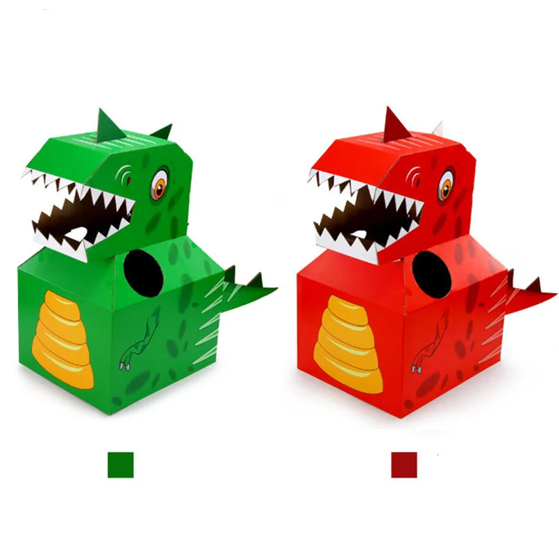 Детский картонный костюм динозавра в сборе объемная головоломка веселая
