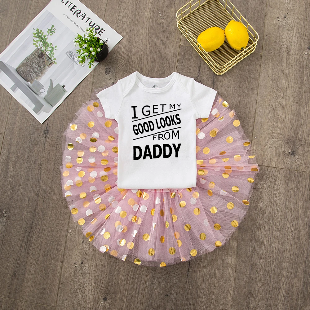 Я получу свой хороший внешний вид от папа для новорожденных и маленьких девочек