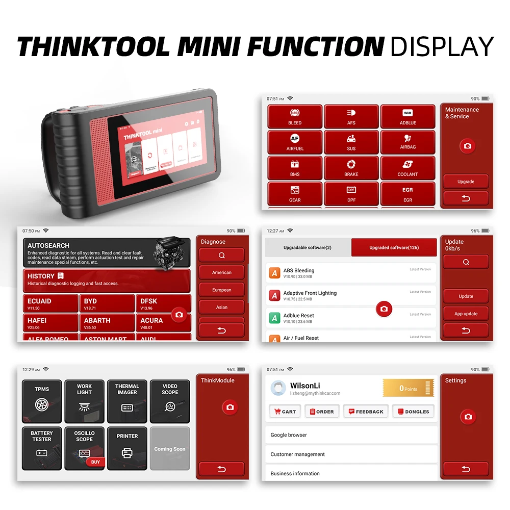 Профессиональный мини-инструмент THINKTOOL для сканирования уровня поддержка