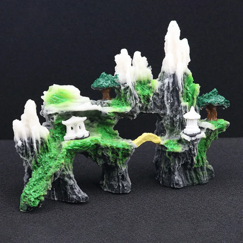 Аксессуары для аквариума декорации Искусственные белые Снежная гора озеленение