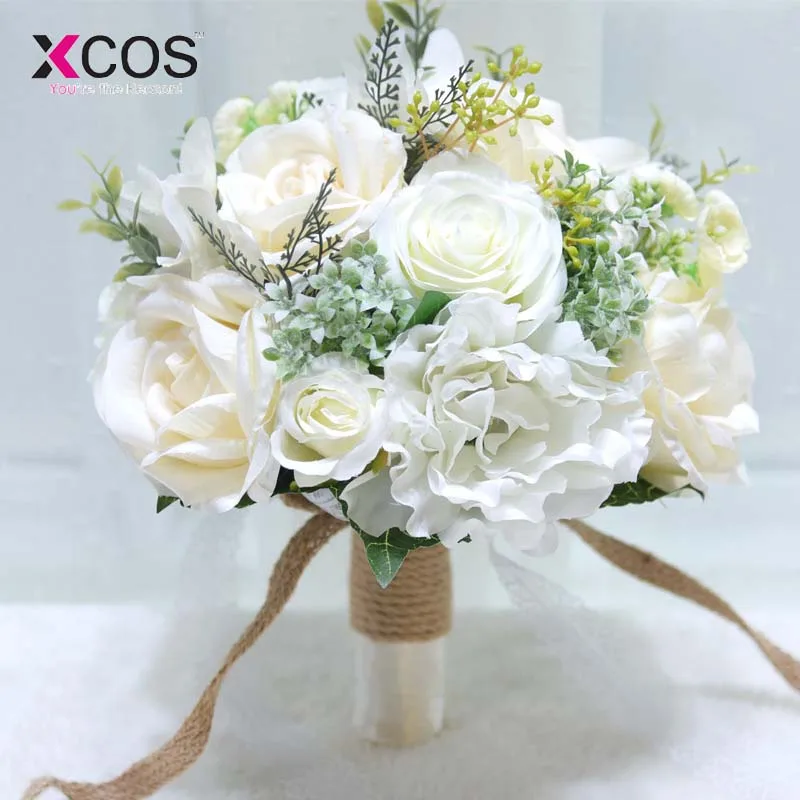 XCOS романтические 2020 Свадебные цветы букеты белый цвет слоновой кости розовый