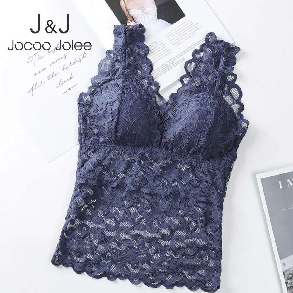 

Jocoo Jolee Sexy Mesh Perspective Vest Vintage Harajuku Corset Bra with Padded Women Elegant Lace Tank Tops Fashion Slim Bustier