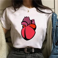 women healthy heart fashion funny print t shirt short sleeve summer lady tops t shirt shirt womens clothing tees female t shirt