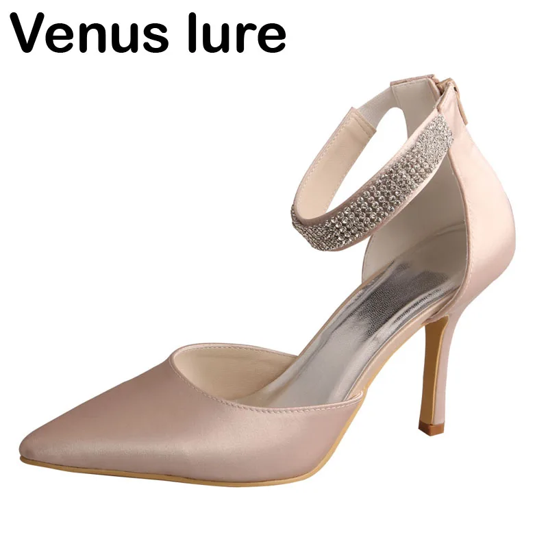 

23 Colors Pointed Toe Bridemaid Shoes for Wedding Women Nude Color Heel 9.5CM