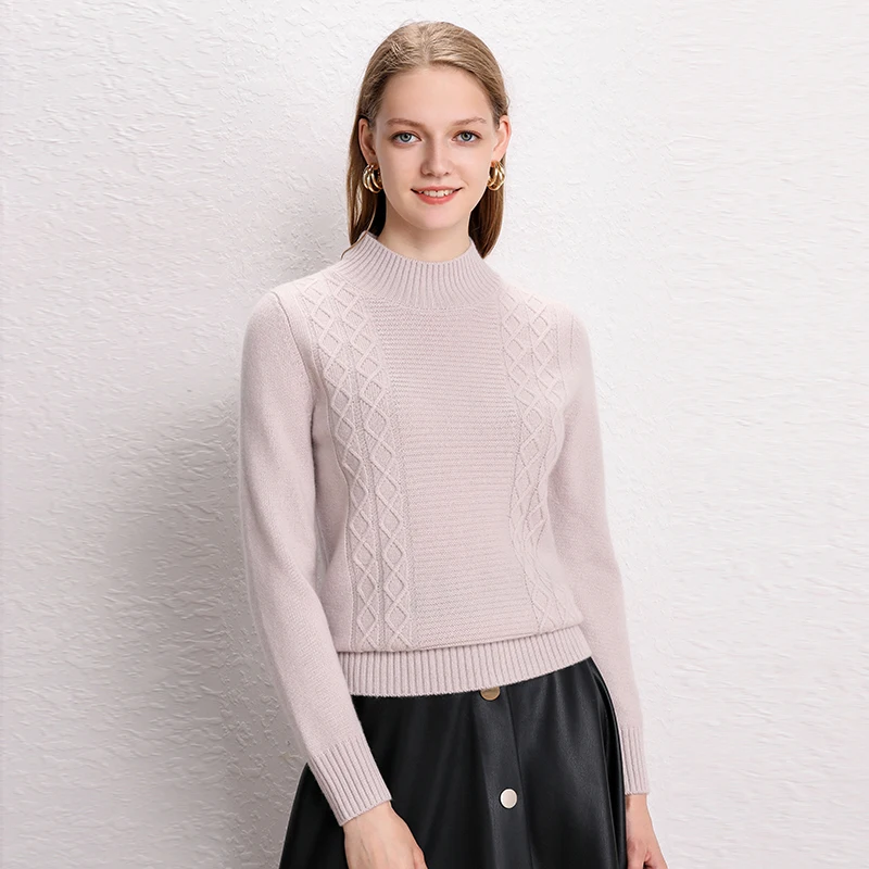 Женский вязаный кашемировый свитер с высоким воротом ALKMENE теплый мягкий