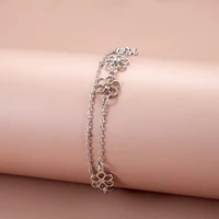 fashion multilayer flower shape bracelet for women simple adjustable bracelet girl new style hot sale