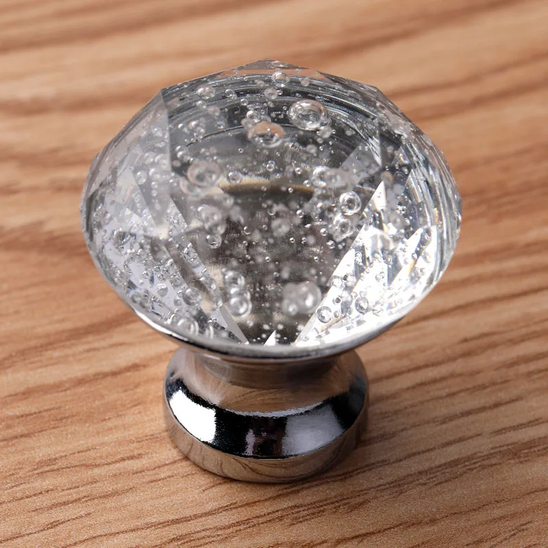 Диаметр 30 мм современный простой прозрачный хрустальный хромированный ящик шкаф