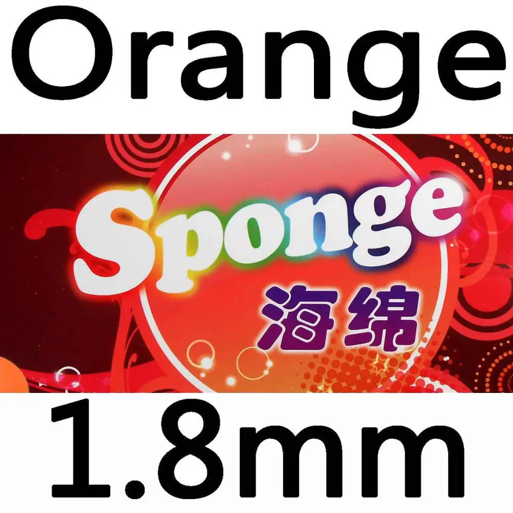 Orange 1.8mm 61 секундная высокоэластичная губка для настольного тенниса - Цвет: Orange 1.8mm