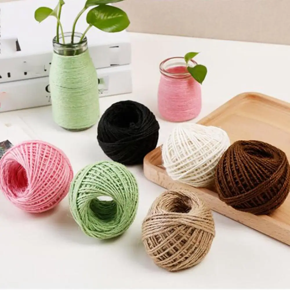 40 м натуральный Мешковина гессийский джутовый шнур шпагат пеньковая веревка