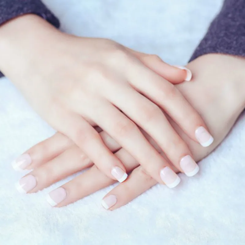 Натуральные накладные ногти для французского маникюра 24 шт. акриловые с полным