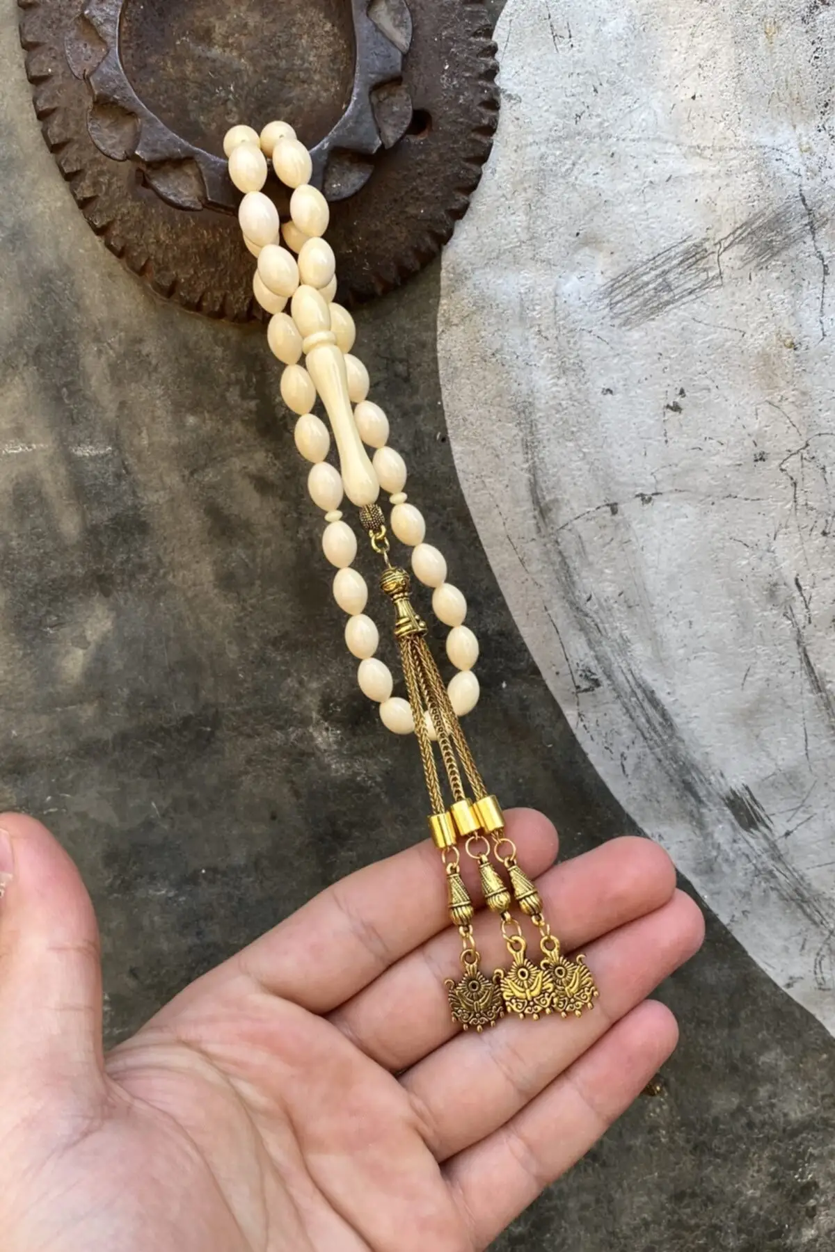 

Ottoman Starboard Design Tassels Beirut Drop Amber Rosary Beads Stone Material: Tiger Eye Tassel: Color Are Not Silver Plated