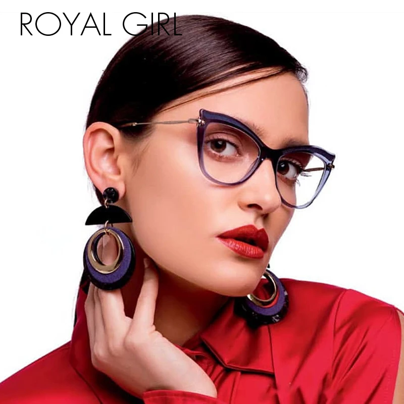 ROYAL GIRL модные квадратные оправы для очков женские ретро очки кошачий глаз