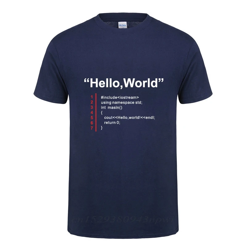 

Hello World Men's Breathable T-shirt Give it to Dad, husband, boyfriend, geek team programmer T-shirt