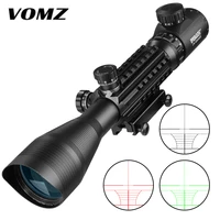 vomz 4 12x50 hunting red green dot scope illuminated rangefinder reticle adjustable optics light scope slideway 20mm sight