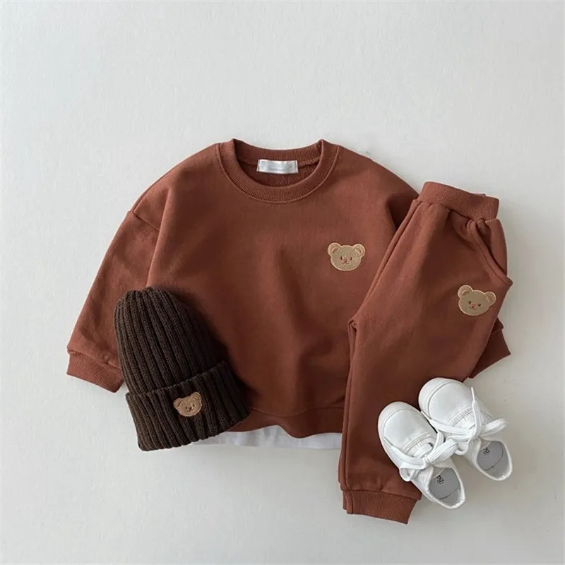 

Children Clothing Sets Cute Bear Embroidery Sweatshirt+Harem Pants 2pcs Baby Girl Clothes Suit Kids Boys Casual Outfits