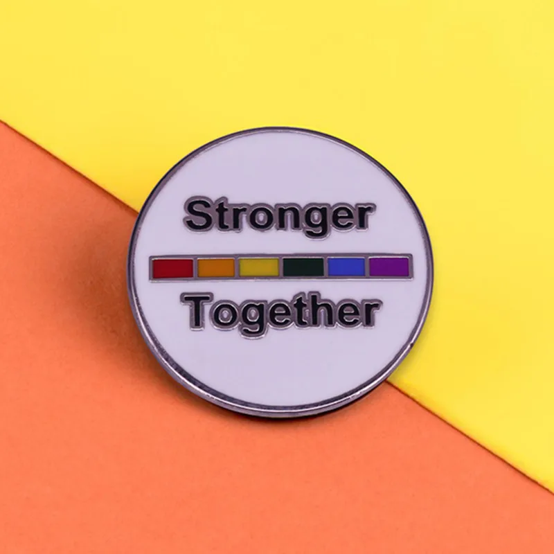 Радужные блоки ЛГБТ радужные эмалированная Шпилька мы сильнее геев лесбиянок