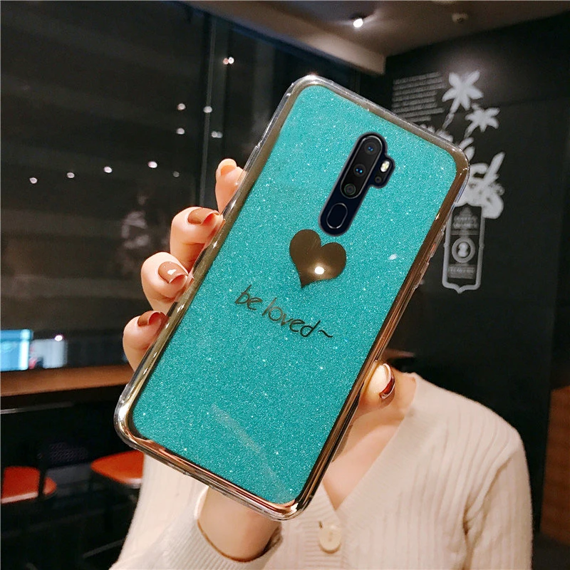 Чехол-накладка для OPPO F15 F9 F11 Pro A5 A3S A7 A8 A91 силикон с блестками | Мобильные телефоны и