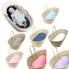 Простыня для люльки, натяжная простыня в горошек Minky, супер мягкая дышащая Гибкая для колыбели, корзины и люльки, матрас D0AF