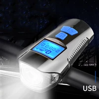 west biking waterproof bicycle light usb rechargeable flashlight computer lcd speedometer cycling head light accessories