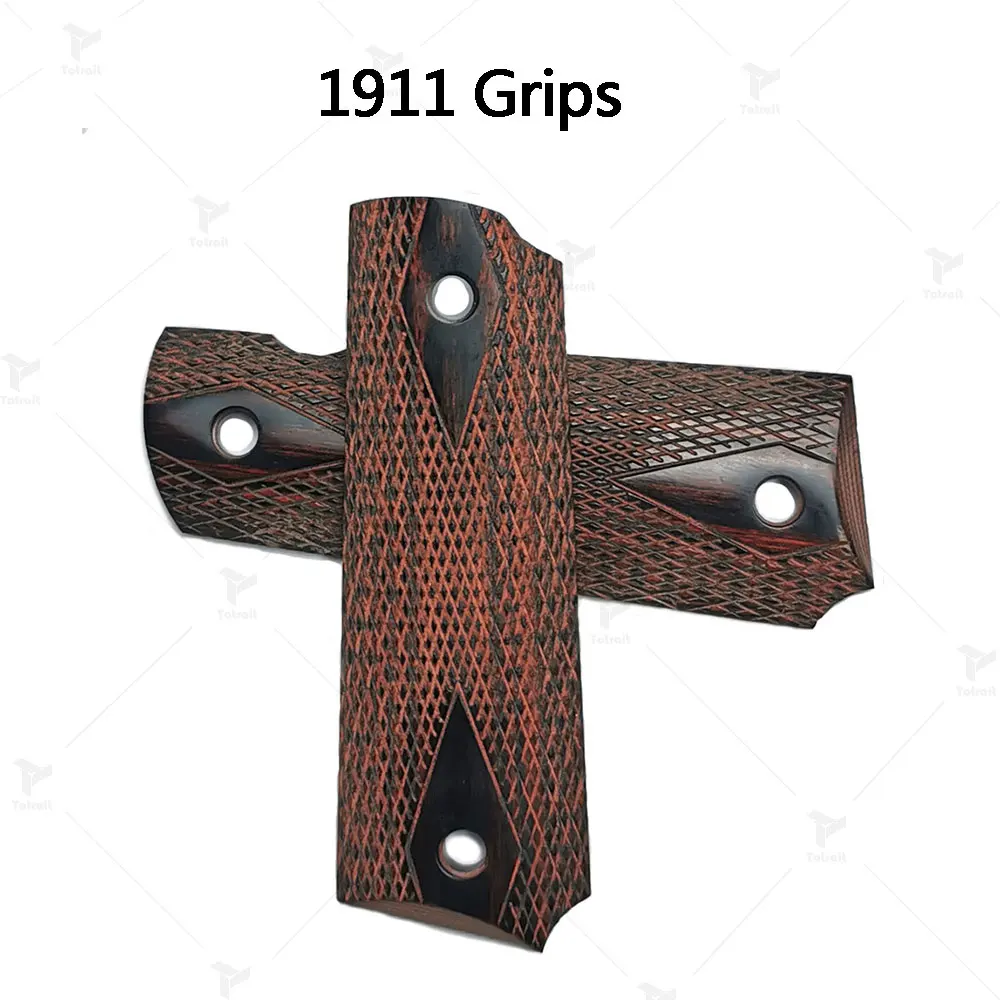 

1 Pair Tactics Pistol 1911 Grips High Polished Wood Grips Custom Grips CNC Material 1911 Accessories