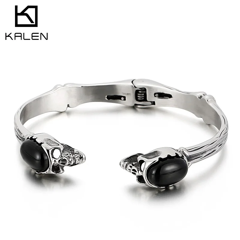 

Kalen Skull Cuff Bracelet Men's High Quality Stainless Steel Bracelet Exquisite Jewelry