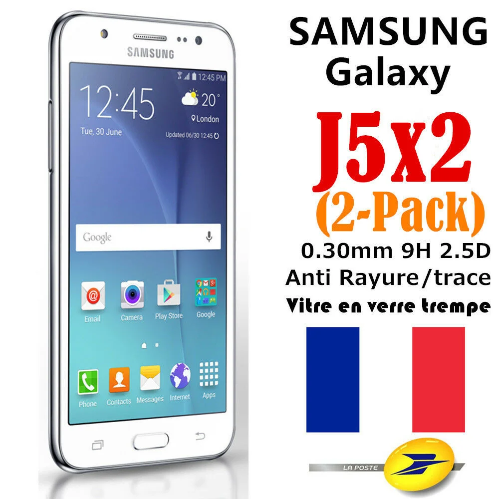 

lot/2 vitre protection en verre tremp film protecteur For Samsung Galaxy J5, ()