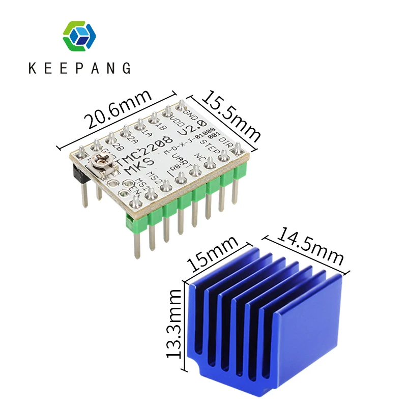 5 шт. TMC2130 V1.0 TMC2208 V1.2 шаговый двигатель StepStick Бесшумная защита для 3d принтера|Детали