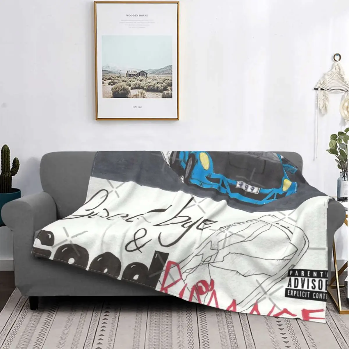 

Manta a cuadros de muselina con capucha para el hogar, ropa textil de lujo para cama, con estampado de Anime