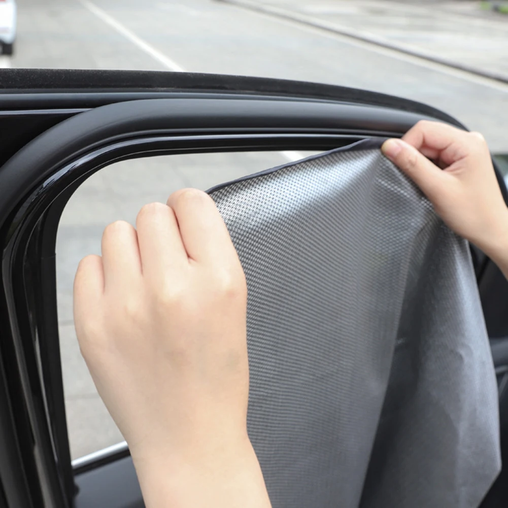 

2pcs Car Side Window Sun Protector Shade Magnetic Privacy Sunshades 10 Magnets UV Protection Protection Mesh Screen Curtain
