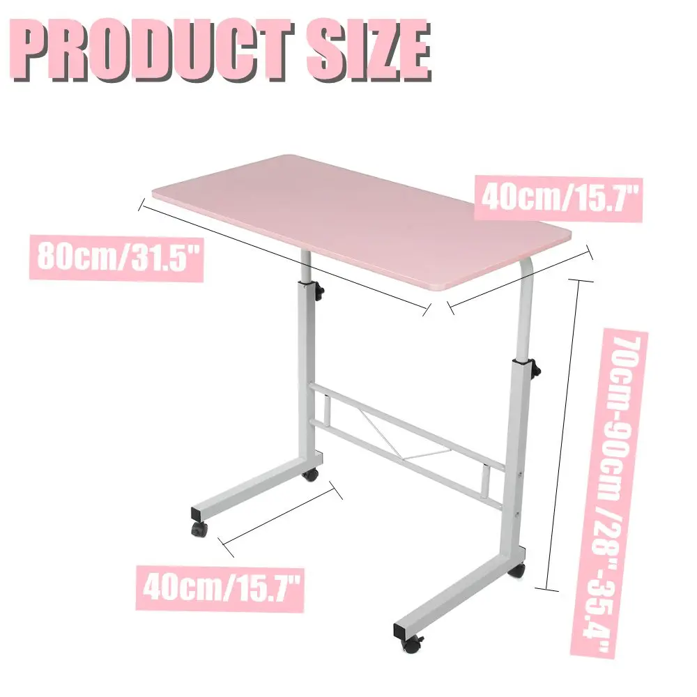 

Computer Table Height Adjustable 80x40cm Portable Bedside Laptop Desk Rotate Laptop Bed Table Can be Lifted Standing Desk
