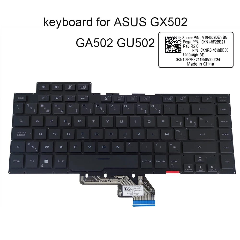 

RGB Croatian belgium colorful backlight keyboard for Asus Rog Zephyrus GU502 GA502 GX502 Gaming notebook PC keyboard V184662DE1