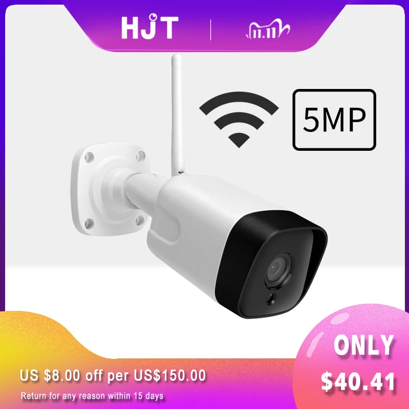 HJT WI FI 5.0MP H.265 IP Камера Открытый камеры видеонаблюдения Водонепроницаемый