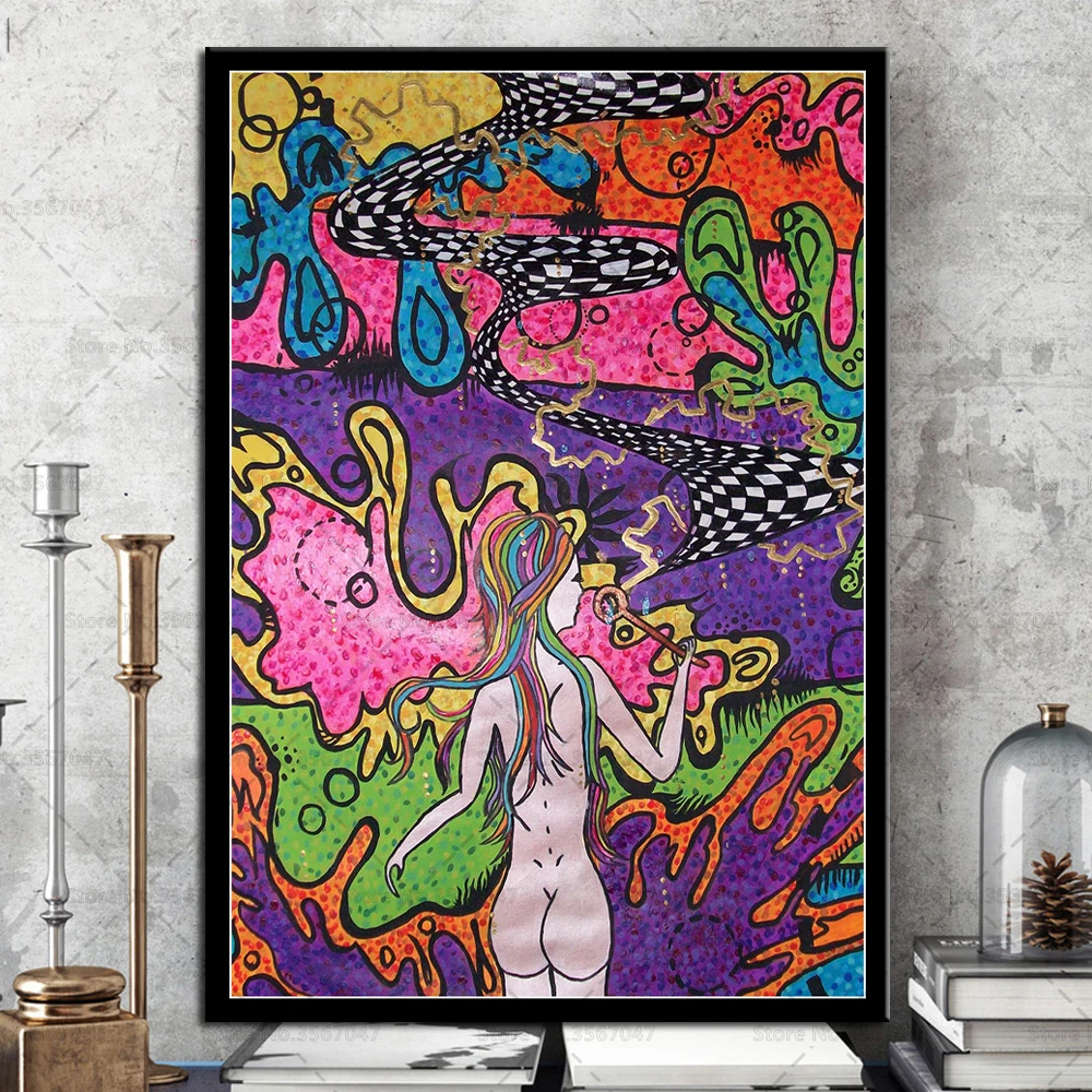 

Wall Art Canvas Prints Abstract Acid Lsd Acrylic Picture Decoration Home Decor Paintings Living Room Home Office Poster
