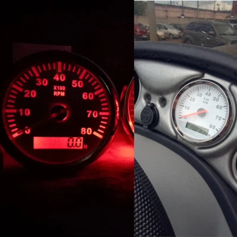 Тахометр для лодки и морского автомобиля 85 мм с ЖК дисплеем 3000/4000/6000/8000