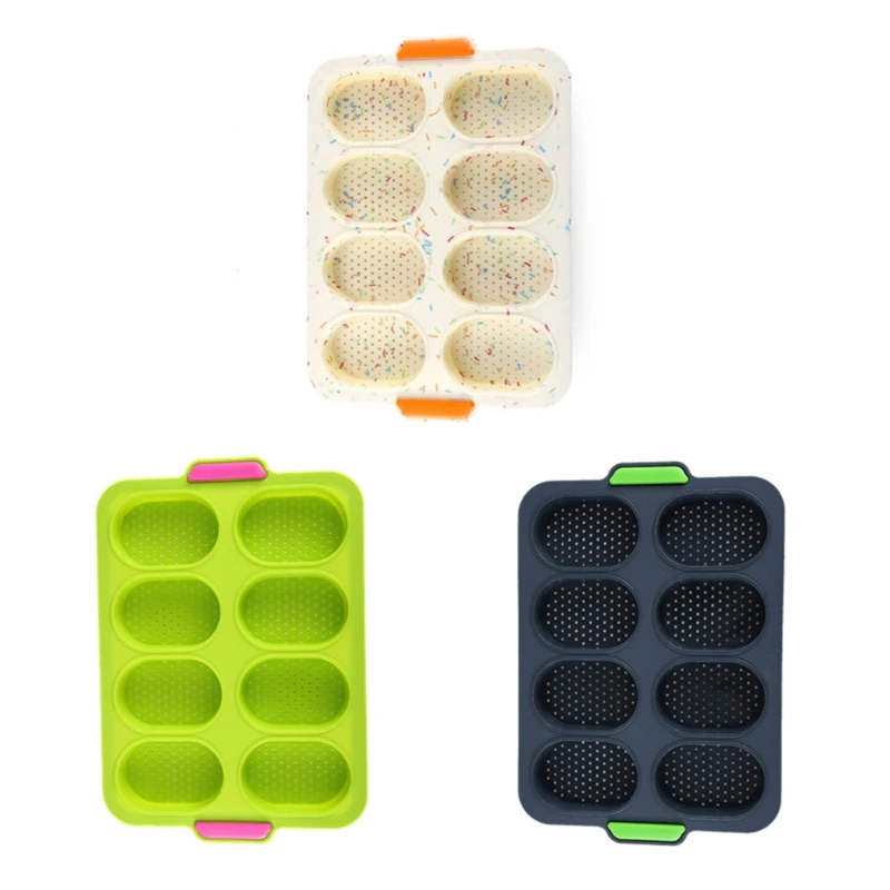 

2021 New 8 Cavity Silicone Mold for Baking Buns Bread Chocolate Mousse Cake Pastry Mould Decorating Tools