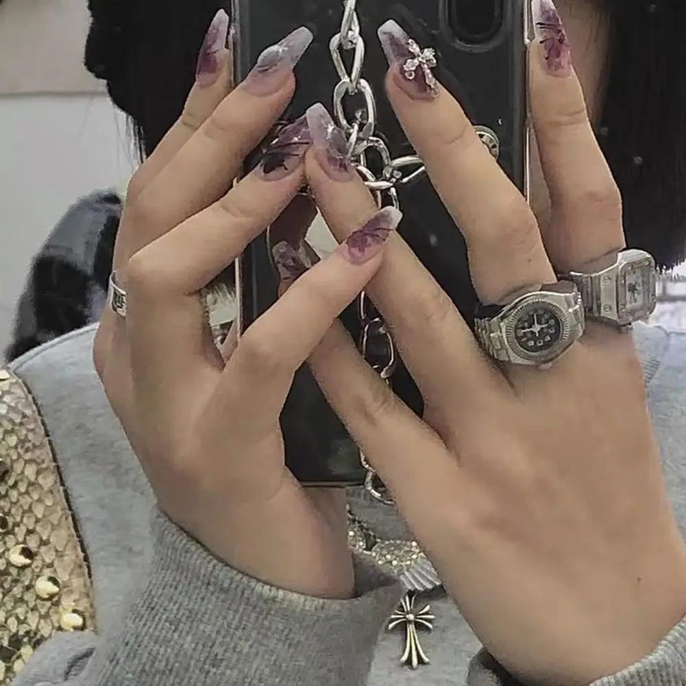 Часы в стиле панк с кольцом на палец эластичные износостойкие часы унисекс для