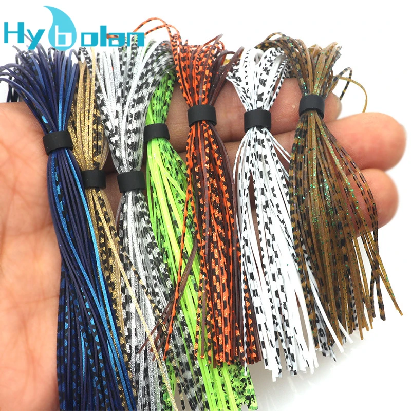 1 Bundles/44 Strands fishing lure baitfish silicone skirts Spinnerbait Buzzbait Rubber Jig Squid Skirt DIY Fishing Tackle tool