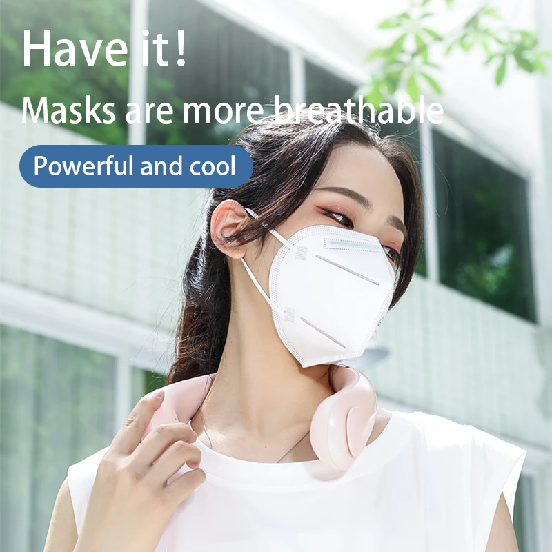 

Mini Bladeless Fan Neck Fan 4000mAh USB Rechargeable Fan Mute Sports Fans for Home Outdoor