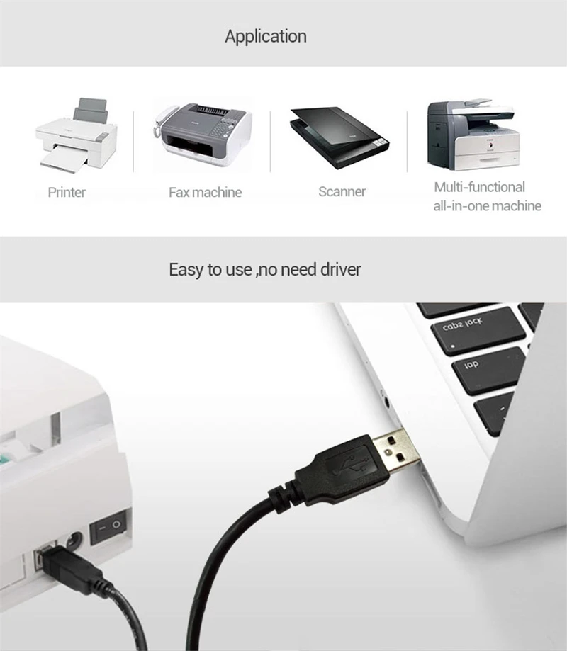 2 шт 6FT USB 0 типа Папа-папа B Мужской портативный лазерный принтер кабель Шнур для