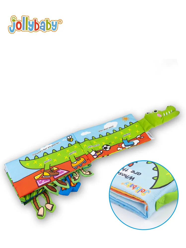 Детская тканевая книга обучающие игрушки для детей мягкая ткань ножки крокодил
