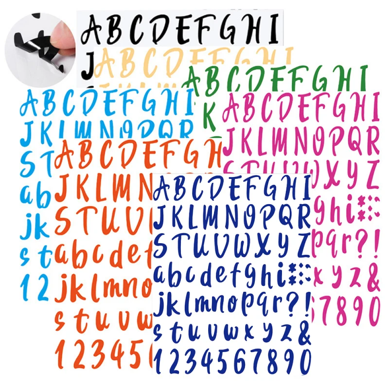 

Самоклеящиеся наклейки с цифрами и цифрами, 5 цветов