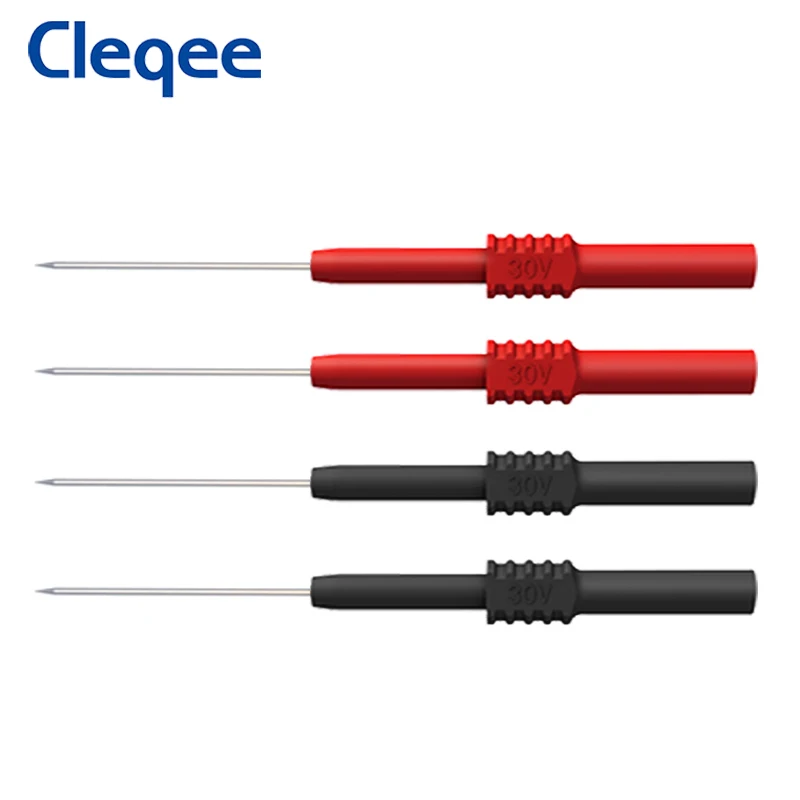 

Cleqee P5009, 4 шт./компл., штифты для заднего зонда, тестовые щупы, мягкие игла для прокалывания изоляции из ПВХ, неразрушающие щупы с разъемом 4 мм