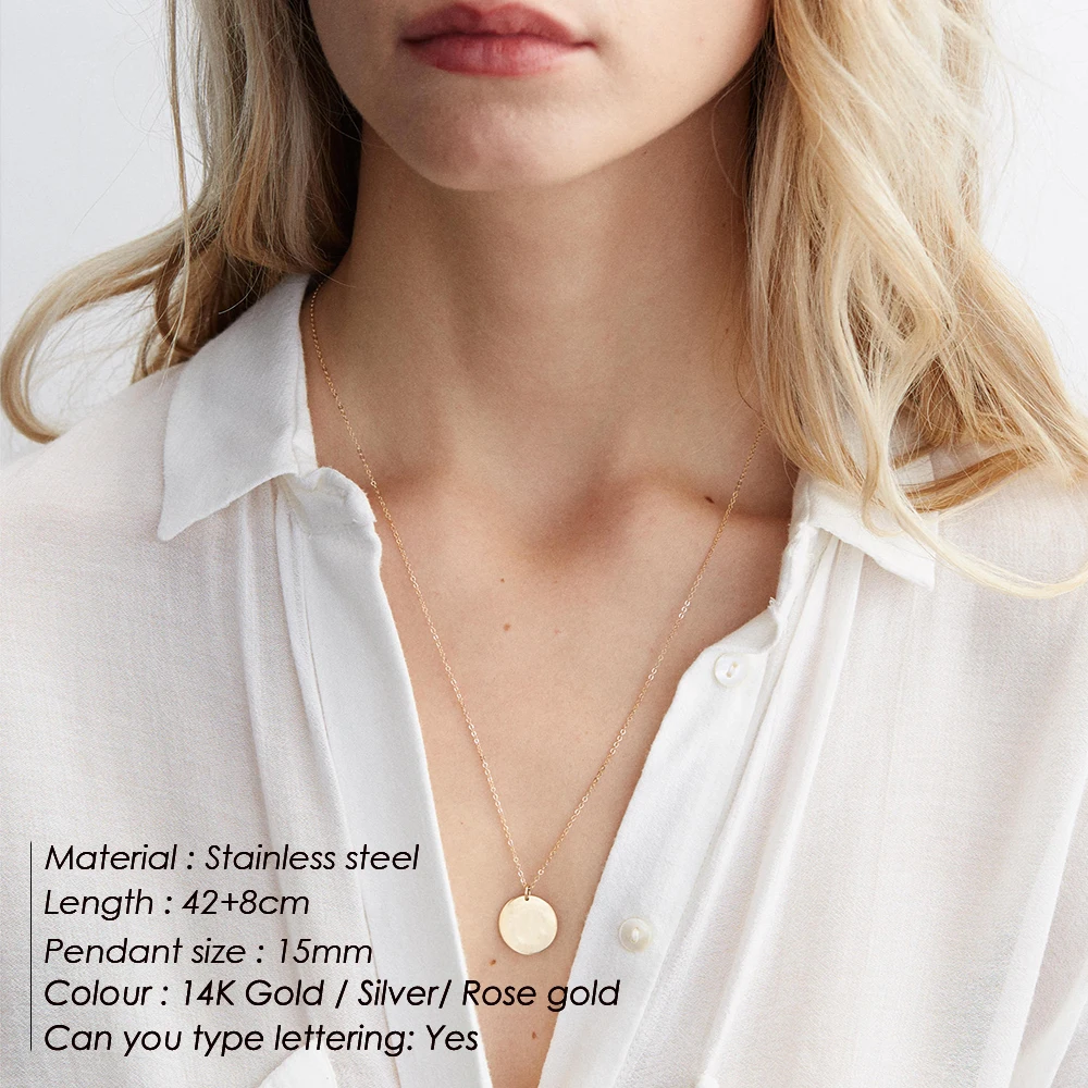 E-Manco золотое ожерелье с цепочкой для женщин Двухслойное колье из нержавеющей