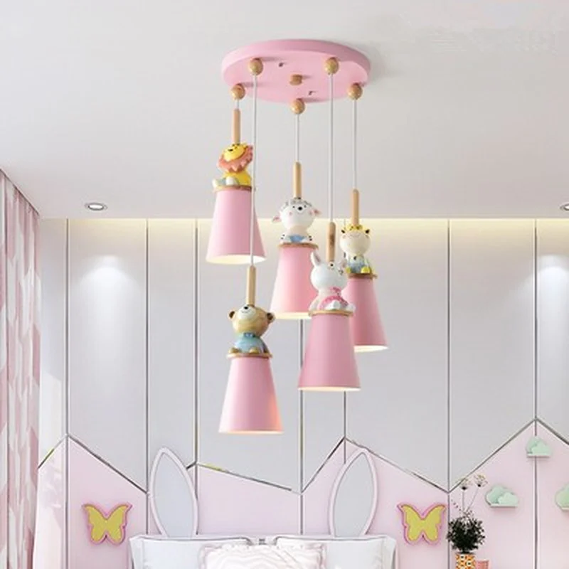 Светодиодные подвесные светильники для детской комнаты розовая детская лампа с